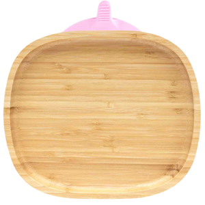 Eco Rascals Πιάτο Bamboo με Βάση Σιλικόνης Pink