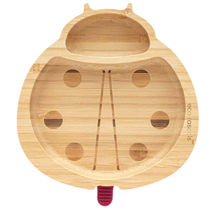 Eco Rascals Πιάτο Bamboo με Χωρίσματα και Σιλικόνη Ladybird Red 