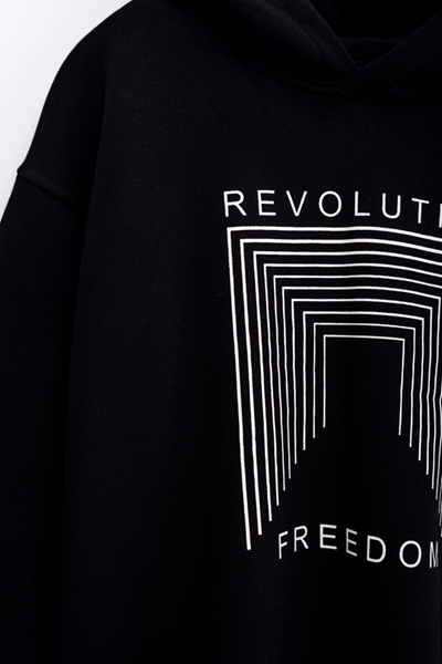  Funky Μπλούζα Φούτερ Revolution, Μαύρο