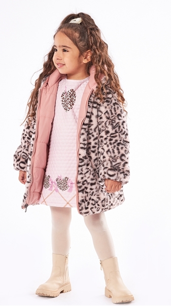  Εβίτα Fashion Παιδικό Μπουφάν Διπλής 'Οψεως, Ροζ