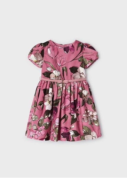 Mayoral Παιδικό Φόρεμα Βελούδινο Λουλούδια, Ροζ  