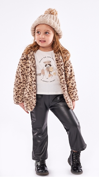 Εβίτα Fashion Παιδικό Σετ 3Τμχ Παντελόνι Δερματίνη Με Ζακέτα, Animal