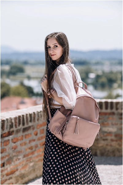 Freeon Τσάντα Αλλαξιέρα Backpack Glamour Dusty Pink