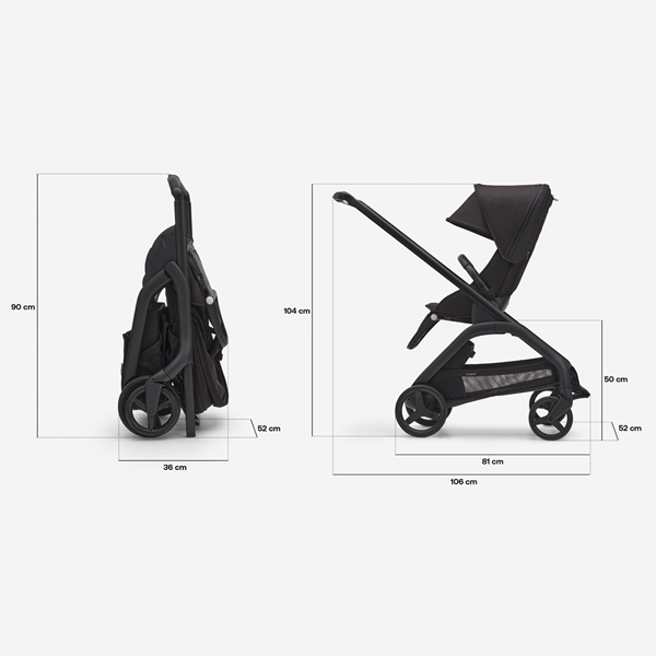 Picture of Bugaboo Καρότσι Dragonfly Complete Midnight Black