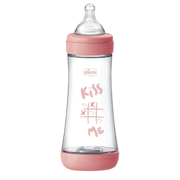 Chicco Mπιμπερό Πλαστικό Perfect 5 Θ.Σ. Pink Kiss Me 300ml , 4m+ 1+1 Δώρο