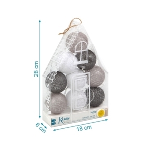 Kiokids Φωτάκια Διακόσμησης Δωματίου 9τμχ 150εκ Led Grey