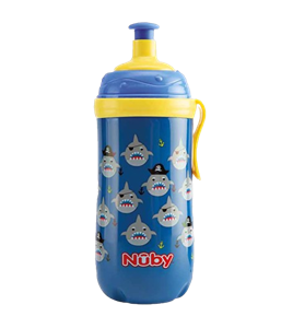 Nuby Παγούρι με Πιπίλα 360ml Blue Sharks