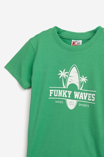 Funky Παιδικό Σετ Βερμούδα Μακώ Funky Waves, Πράσινο