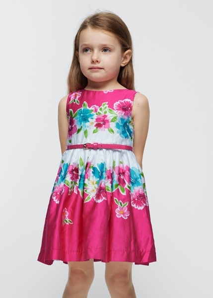Mayoral Παιδικό Φόρεμα Με Μπορντούρα, Φούξια 