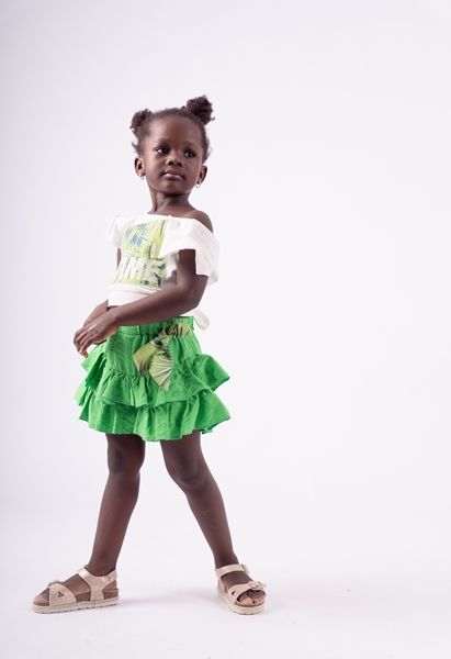 Εβίτα Fashion Παιδικό Σετ Σόρτς Με Βολάν, Πράσινο 