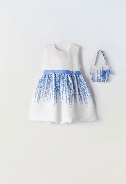 Εβίτα Fashion Παιδικό Φόρεμα Με Τσαντάκι, Λευκό Ρουά