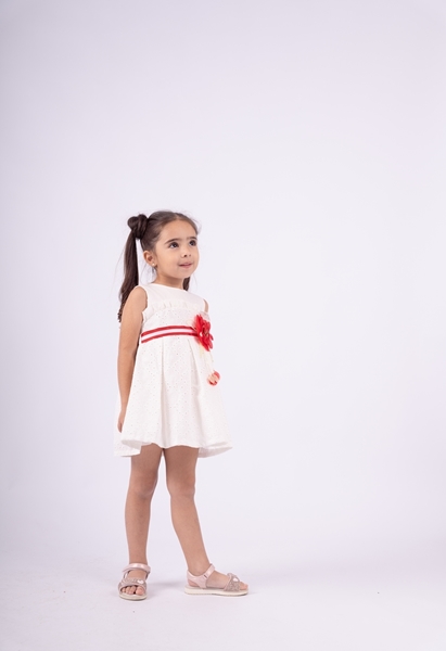 Εβίτα Fashion Παιδικό Φόρεμα Κιπούρ, Λευκό 