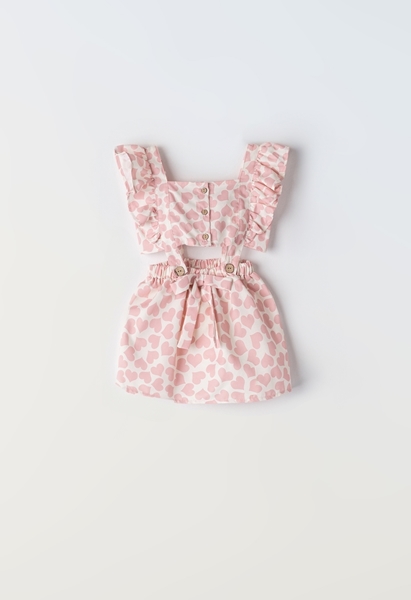 Εβίτα Fashion Παιδικό Σετ Φόρεμα Με Ανοίγματα Στο Πλάι, Ροζ 