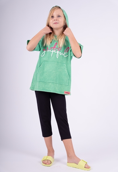 Εβίτα Fashion Σετ Κολάν Κάπρι Και Μπλούζα Με Κουκούλα, Πράσινο 