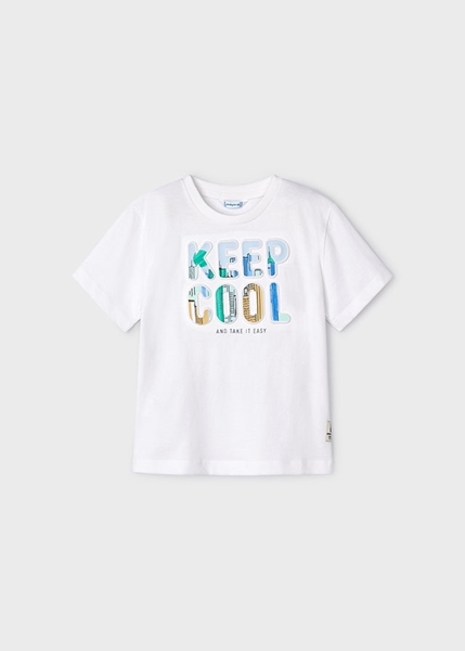 Mayoral Παιδική Μπλούζα Σταμπωτή Keep Cool, Λευκό