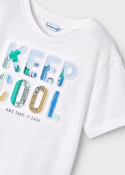 Mayoral Παιδική Μπλούζα Σταμπωτή Keep Cool, Λευκό