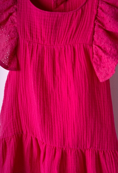 Εβίτα Fashion Παιδικό Φόρεμα Βαμβακερό, Φούξια 