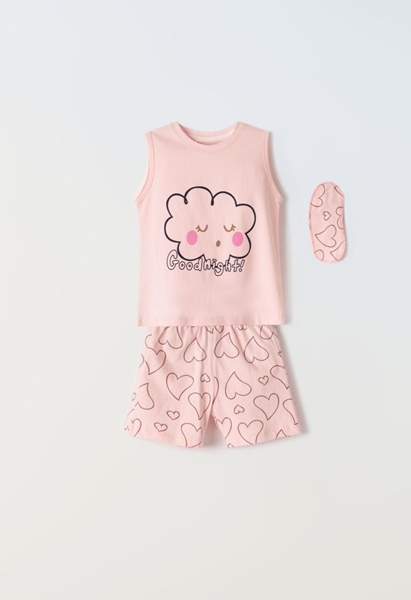  Εβίτα Fashion Παιδική Πυτζάμα Με Μάσκα Cloud, Ροζ 