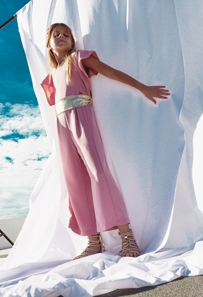 Εβίτα Fashion Ολόσωμη Φόρμα Με Βολάν, Ροζ Χρυσό