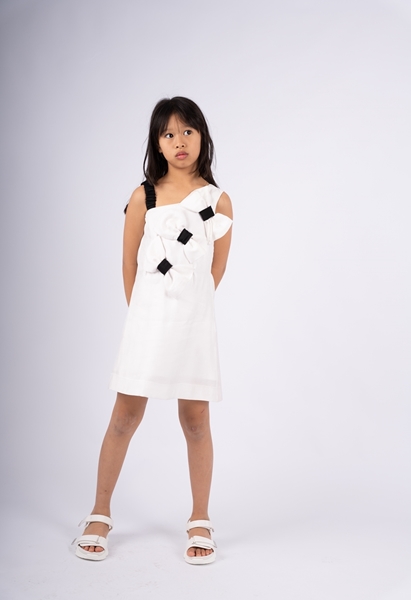 Εβίτα Fashion Φόρεμα Με Ένα Ώμο, ΑσπρόΜαυρο