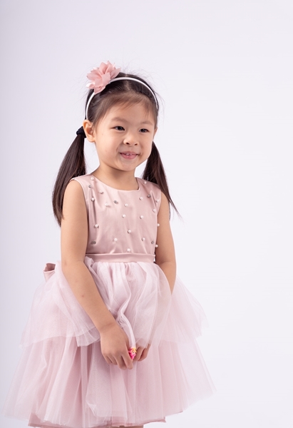 Εβίτα Fashion Παιδικό Φόρεμα Σατενέ Με Τούλι, Ροζ