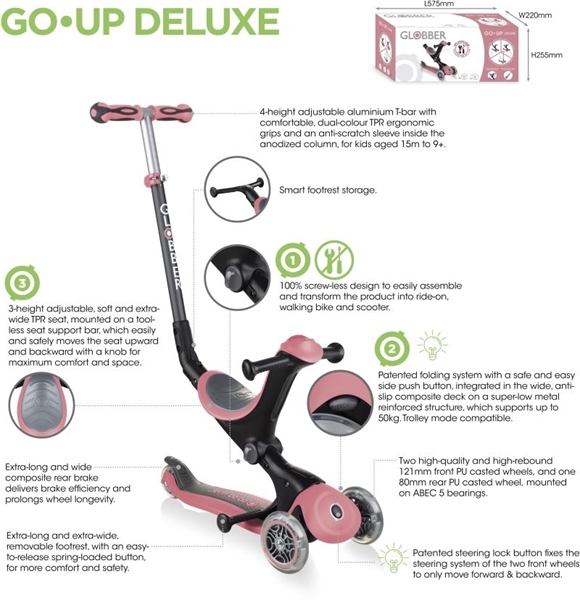 Globber Scooter Go-Up Deluxe Lime Green