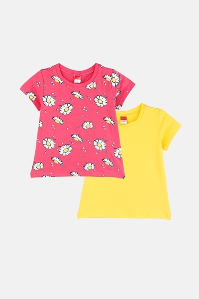 Joyce Παιδικές Μπλούζες 2 Pack Μαργαρίτες, Φούξια