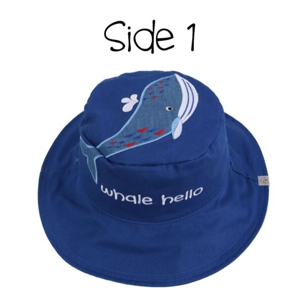 FlapJackKids Αντηλιακό Καπέλο Διπλής Όψης UPF 50+ Whale/Octopus