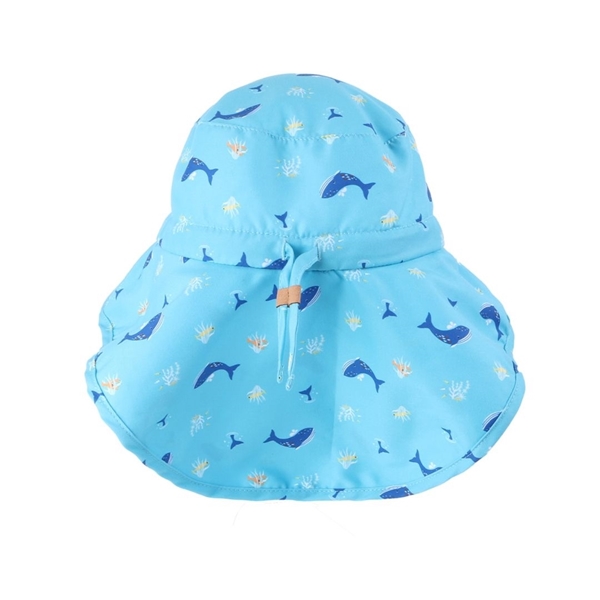 FlapJackKids Αντηλιακό Καπέλο με Λαιμό UPF 50+ Blue Whale/Octopus