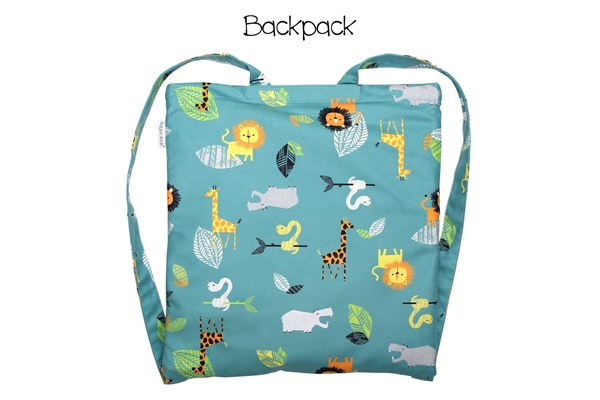 FlapJackKids Πετσέτα Παραλίας Backpack – Green Zoo