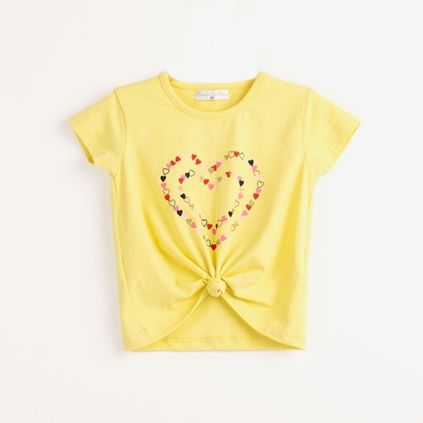  Funky Παιδική Μπλούζα Καρδιές, Κίτρινο