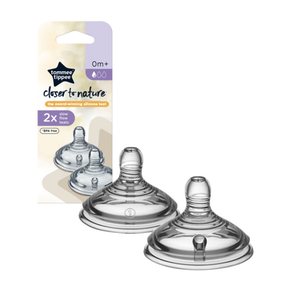 Tommee Tippee Θηλές Σιλικόνης Closer to Nature Μικρής Ροής 0m+