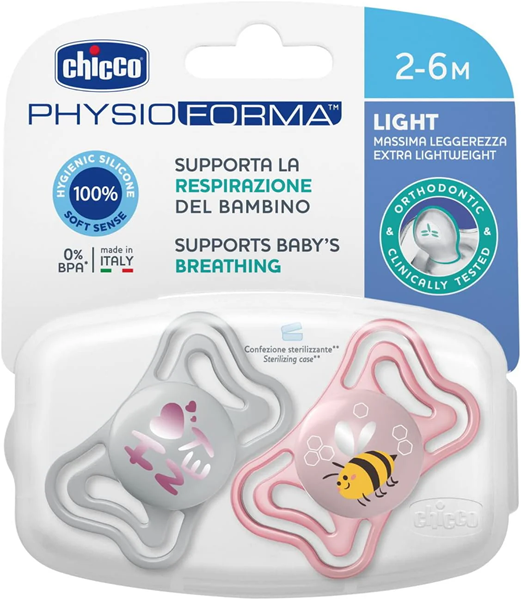 Chicco Πιπίλα Physio Forma Light Ροζ 2-6m 2τμχ 