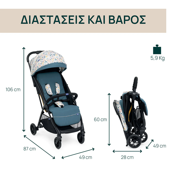 Chicco Καρότσι GLEE/78 Joyful Teal