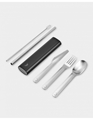 Chillys Σετ Κουτάλι, Πιρούνι, Μαχαίρι, Καλαμάκι Cutlery Set Abyss Black 