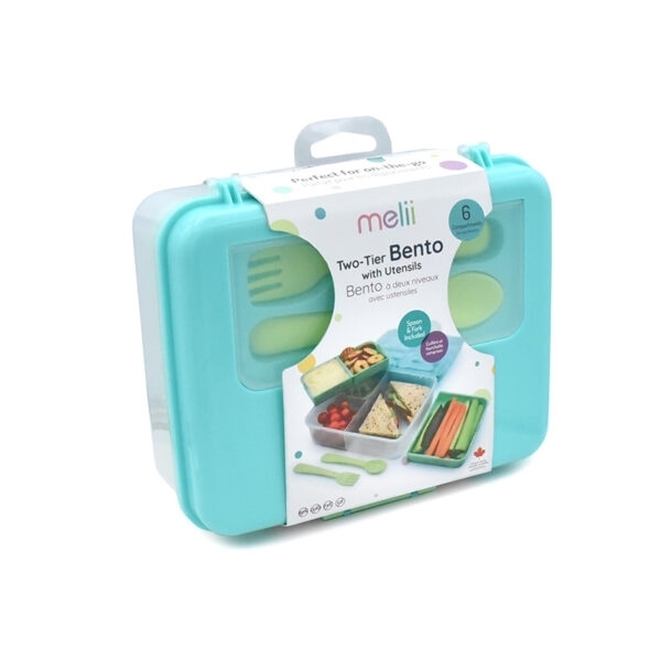 Melii Δοχεία για Σνακ Διώροφο Bento Blue