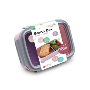 Melii Δοχεία για Σνακ 2 Θέσεων Bento 880ml Ροζ