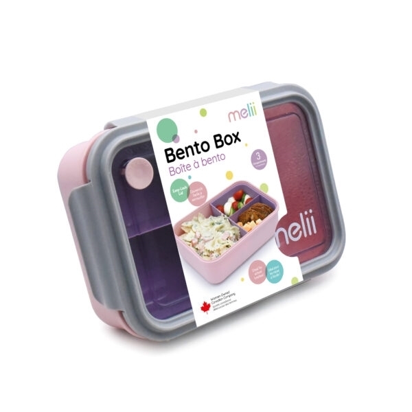 Melii Δοχεία για Σνακ 3 Θέσεων Bento 1250ml Ροζ