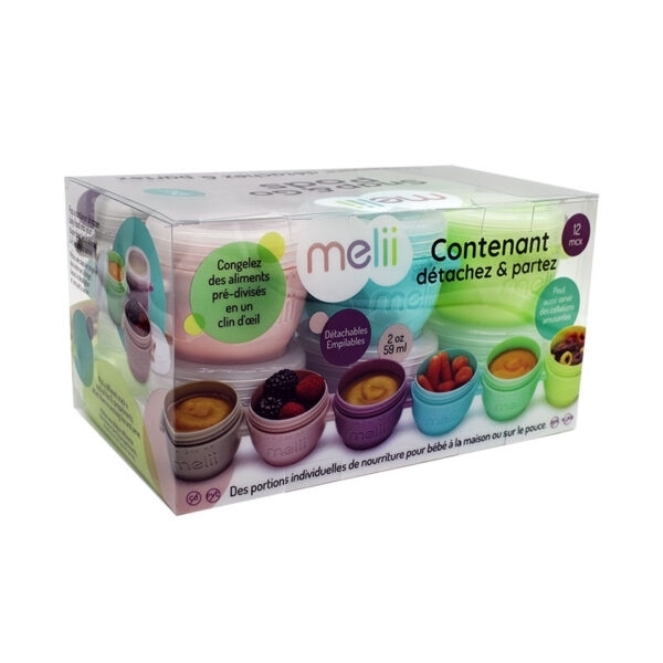 Melii Δοχεία για Σνακ Snap & Go Pods 12τμχ 59ml Multicolour