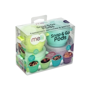 Melii Δοχεία για Σνακ Snap & Go Pods 4τμχ 118ml Multicolour