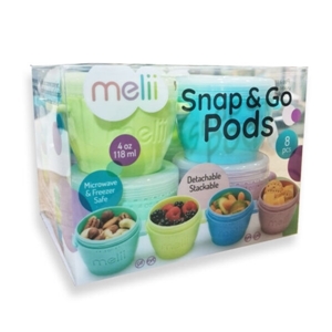 Melii Δοχεία για Σνακ Snap & Go Pods 8τμχ 118ml Multicolour