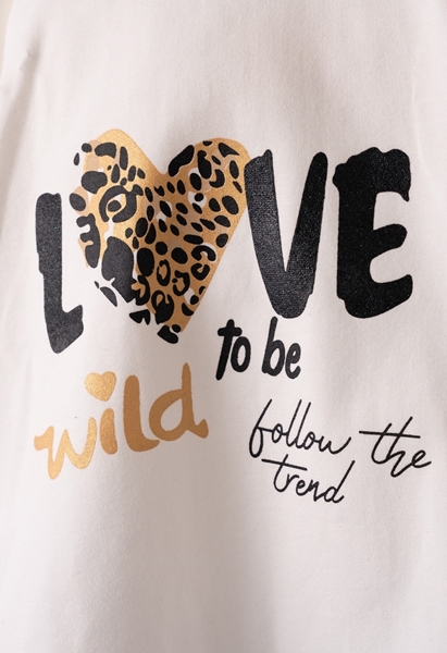 Εβίτα Fashion Παιδικό Σετ Κολάν “Love Τo Be Wild”, Εκρού