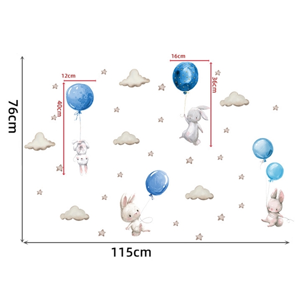 Sipo - Wall Stickers Bunny Balloons Blue