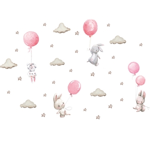 Sipo - Wall Stickers Bunny Balloons Pink