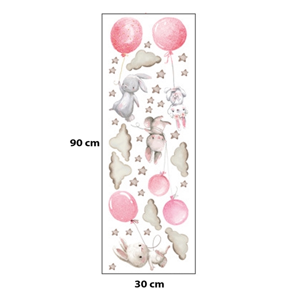 Sipo - Wall Stickers Bunny Balloons Pink