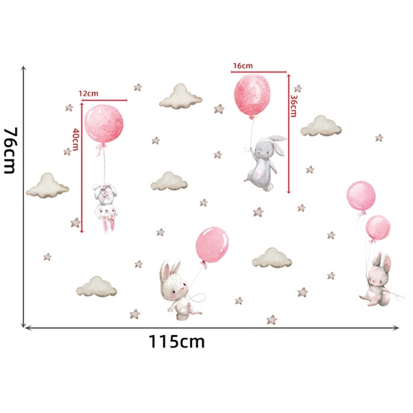 Sipo - Wall Stickers Bunny Balloons Pink