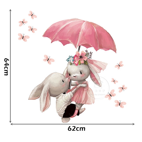 Sipo - Wall Stickers Bunnies With Umbrella