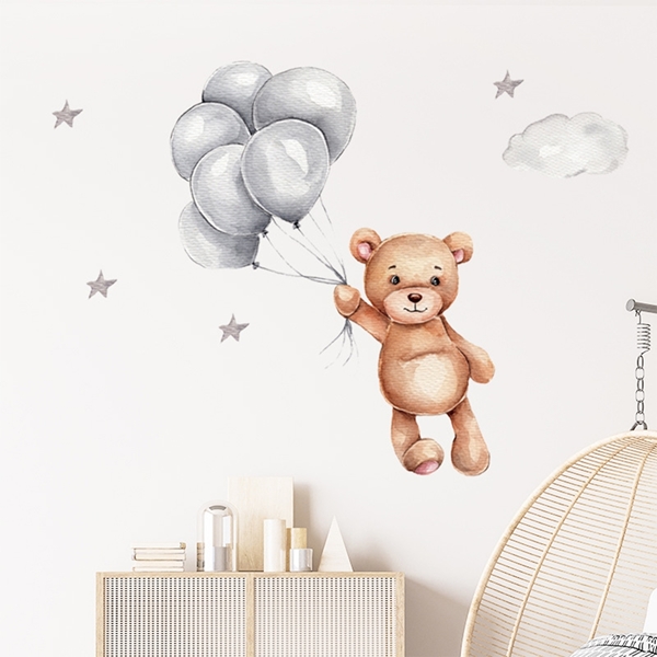 Sipo - Wall Stickers Teddy Bear With Balloons