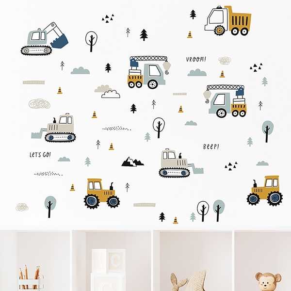 Sipo - Wall Stickers Tractors, Excavators