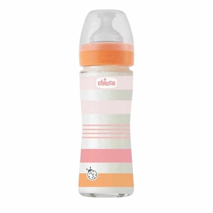 Chicco Mπιμπερό Γυάλινο Well Being Girl 240ml, 0m+